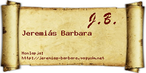 Jeremiás Barbara névjegykártya